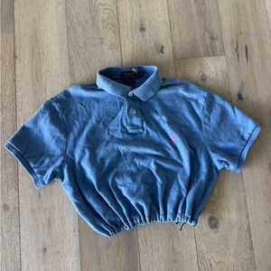 Ralph Lauren Polo Women’s Cropped Polo Blue Medium